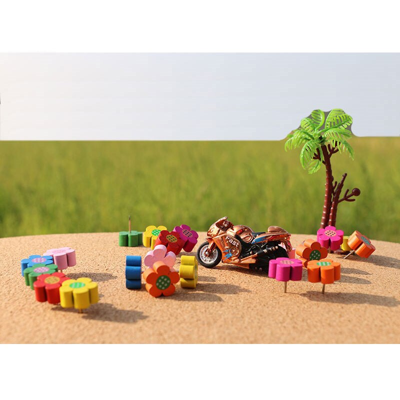 Puntali colorati in legno di prugna stampa per unghie chiodi in sughero chiodi a testa larga puntali in legno per cartoni animati