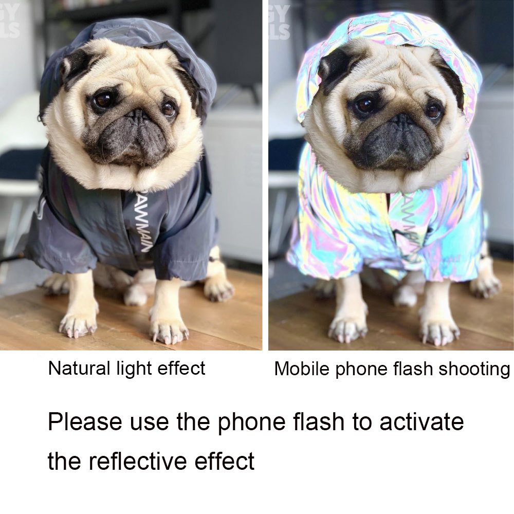 Schnauzer lov kæledyr mikro krystal reflekterende hundetøj regn og vindtæt hund regnfrakke