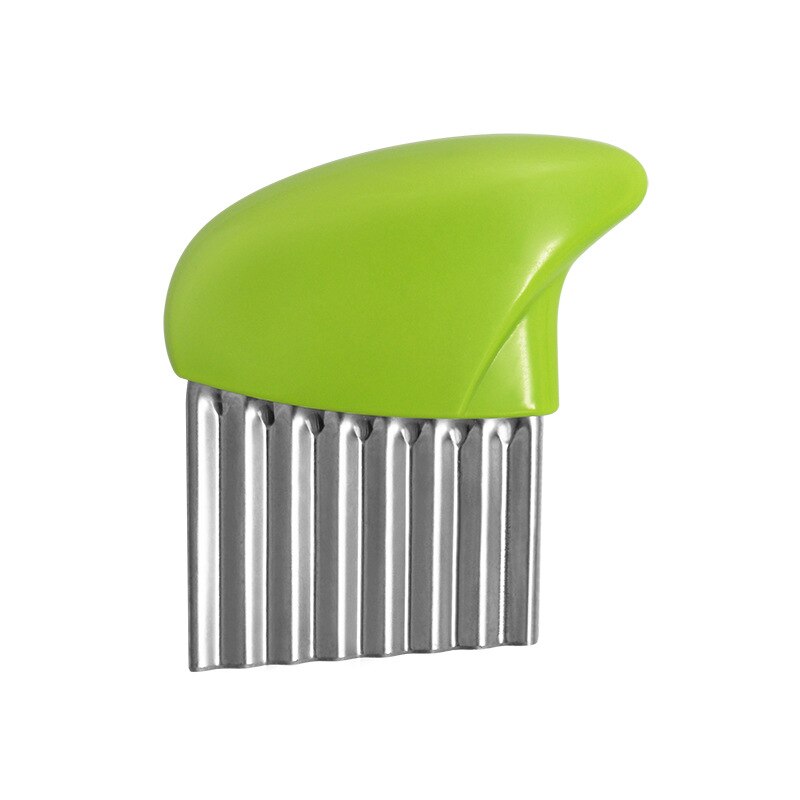 Aardappel Golvend Cutter Rvs Aardappel Slicer Franse Fry Cutter Mes Groente Cutter Shredder Snijden Gereedschap Keuken Gadgets: Green