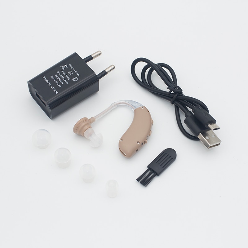 Oplaadbare Usb Draadloze Bluetooth Mini Gehoorapparaat Geluidsversterkers Ear Care Tools Voor Ouderen S-25A Gratis