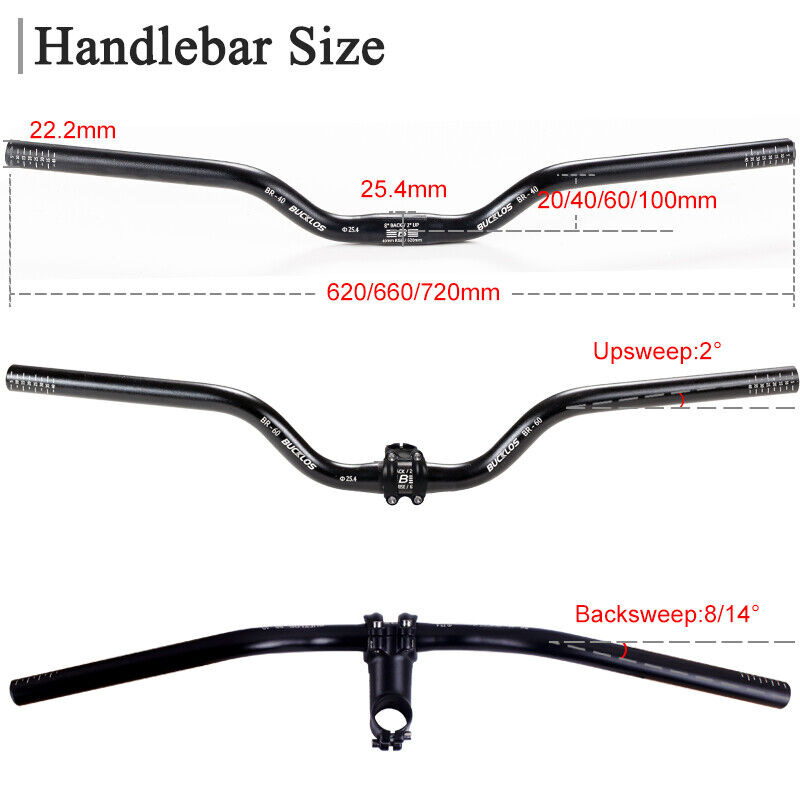 Bucklos mtb guiador 25.4mm guiador da bicicleta subir 90mm guiador m para brompton 31.8*720mm barra de bicicleta em forma de u 620/780mm