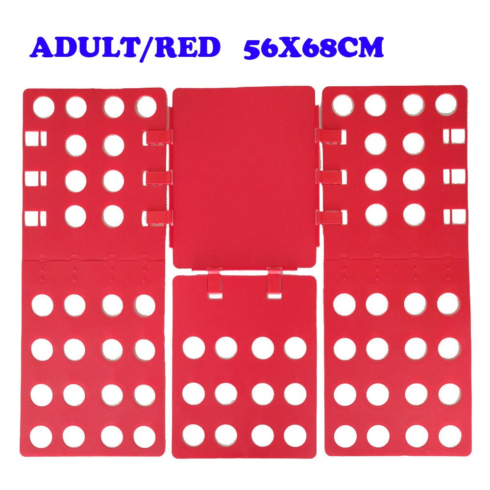 Adult Kids Magic Clothes Folding Board Save Time Quick Clothes Pins T Shirts Jumper Organizer Gadgets for Home Clothes Organizer: ADULT-RED