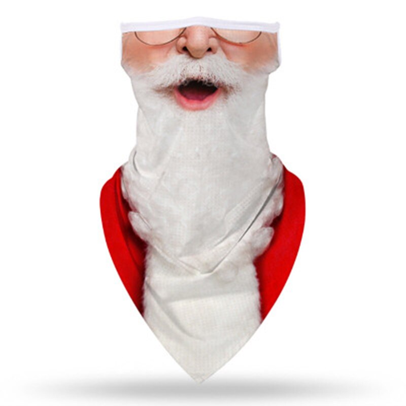 Mascarilla con estampado 3D de estilo navideño, máscara mágica con orejas colgantes triangulares, conducción al aire libre, multifuncional, pañuelo para la cabeza: Style5