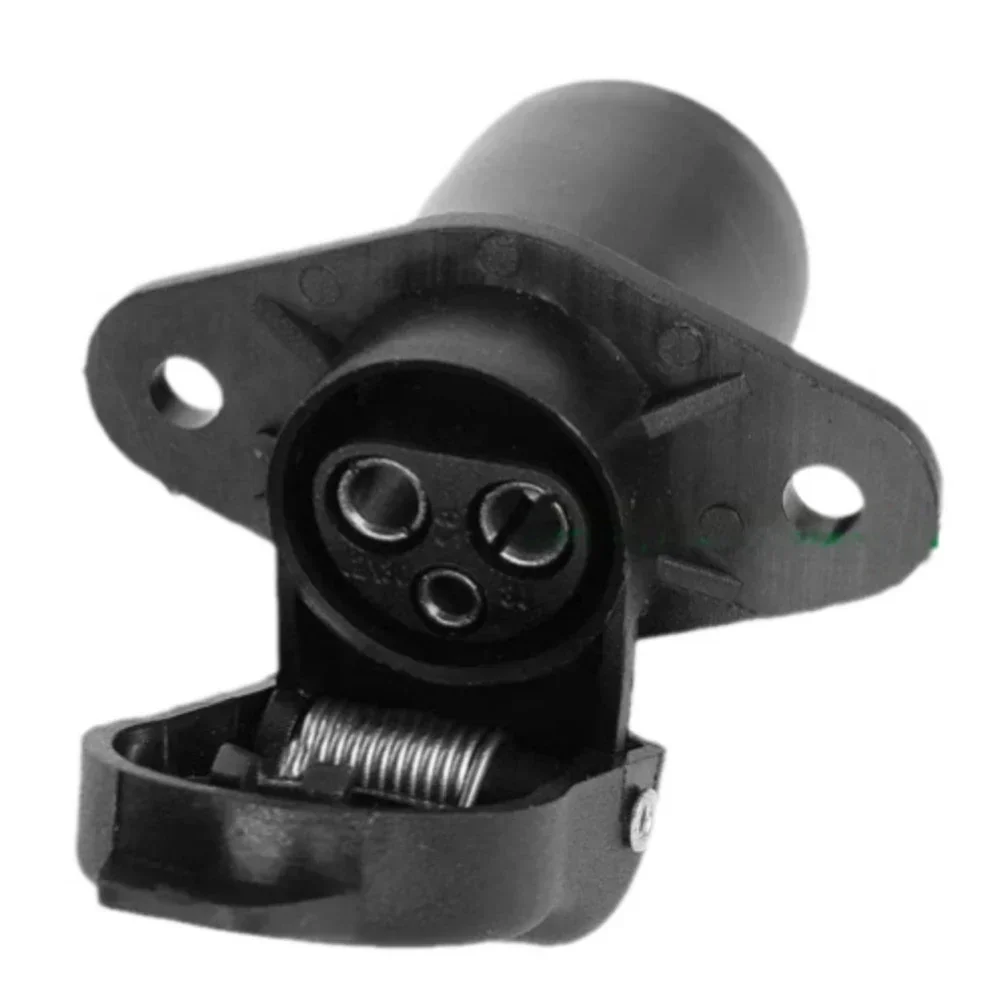 Socket 3-hole Socket 3 Socket Connector Truck Tractor 12V 12v 3 Pin Trailer Plug 12V Black Brand Plastic Truck Tractor
