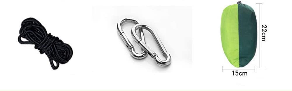 Ultra-Lightweight Portable 270 x 140cm Double Camping Hammock in Nylon for Travel, Garden, Beach, Yard, Hiking Green