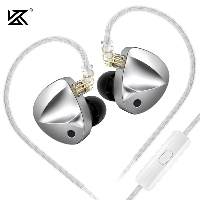 KZ D-FI In-Ear Monitor Oordopjes - HiFi Geluid, Afneembare 2PIN Kabel, Tuning Functie: Grijs