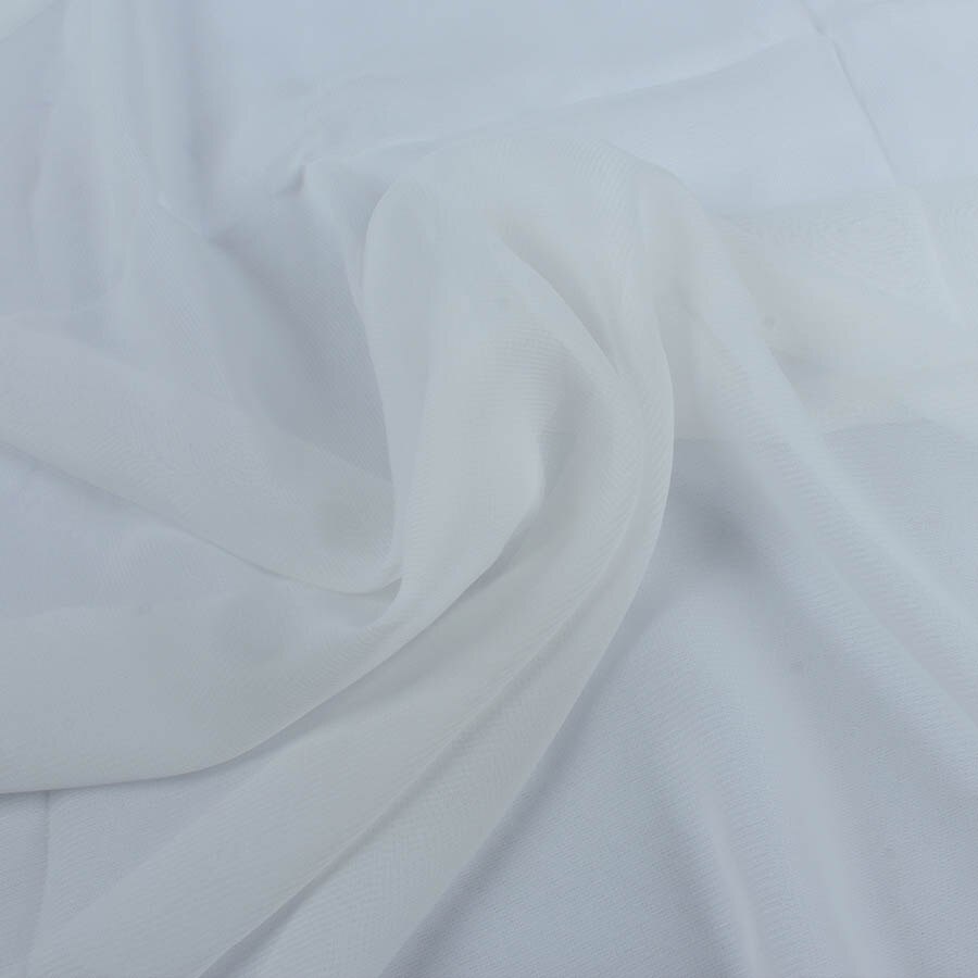 1 meter polyester chiffon fabric 100D Drape Bridal Wedding Dress Georgette tulle Lining Fabric Skirt Party Decorator 150cm wide: White