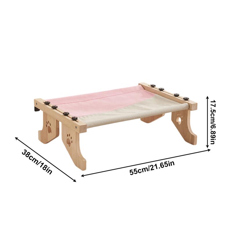 Katzenhängematte für Stuhl, einfacher Sitz, Katzensitz für Fensterbank, Holz und robuster Metallrahmen, einfacher Sitz, Katzensitz für Fensterbank, Katze