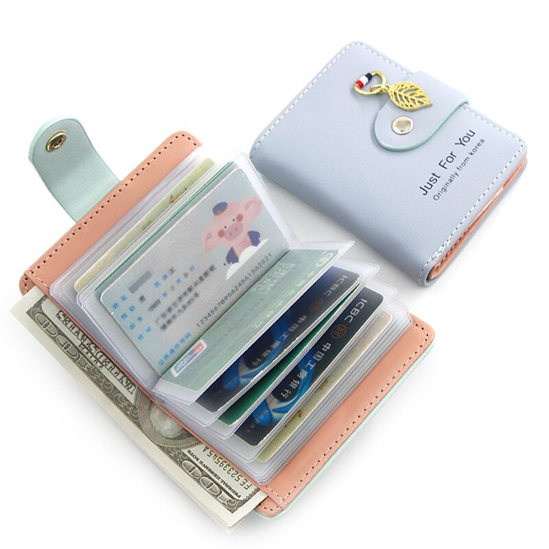 2022 Women Card Wallet Leather Mini Cute Credit Card Holder Coin Purse Multi-function Card Case For Girls