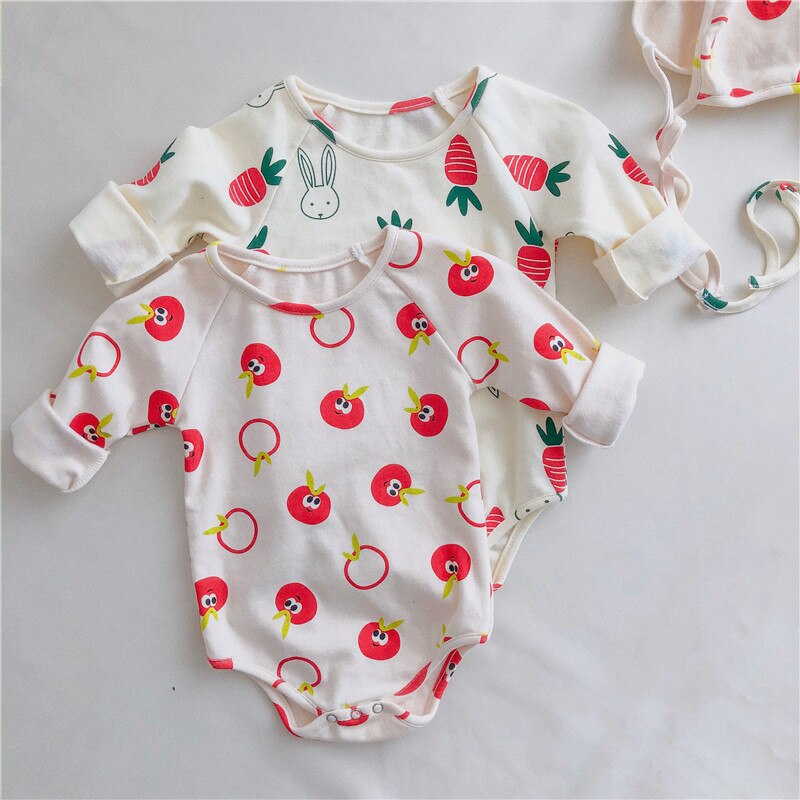 5105 bébé barboteuses automne -né bébé vêtements dessin animé filles garçons à manches longues Ropa Bebe combinaison avec chapeau bébé vêtements