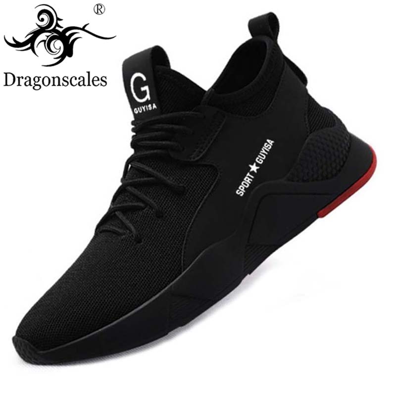 Men's Work Safety Shoes Steel Toe Cap Breathable Sports Shoes Breathable Lightweight Summer Men's Sports Shoes