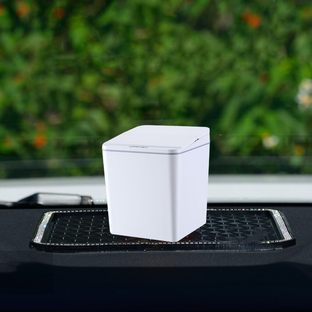 Smart Automatic Trash Can Dustbin Touchless Intelligent Dustbin for Car Toilet Bedroom Waste Paper Bin: 6L White