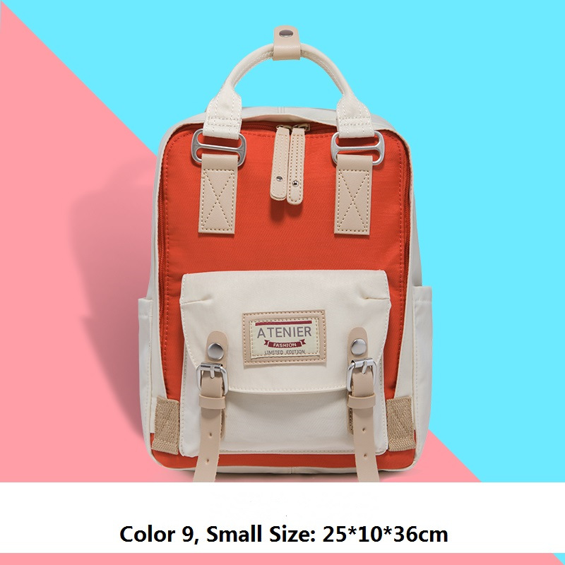 Mädchen-Rucksack aus Segeltuch mit Krapfen-motiv, schülerinnen-Rucksack in bonbonfarben, wasserdicht, schulrucksack, freizeit-reiserucksack, mochila feminina: Klein 8