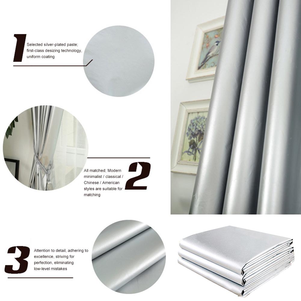 Sun Protection Blackout Curtains with Coated Lining Thickened Light Blocking Window Thermal Insulated Window Curtain Panels