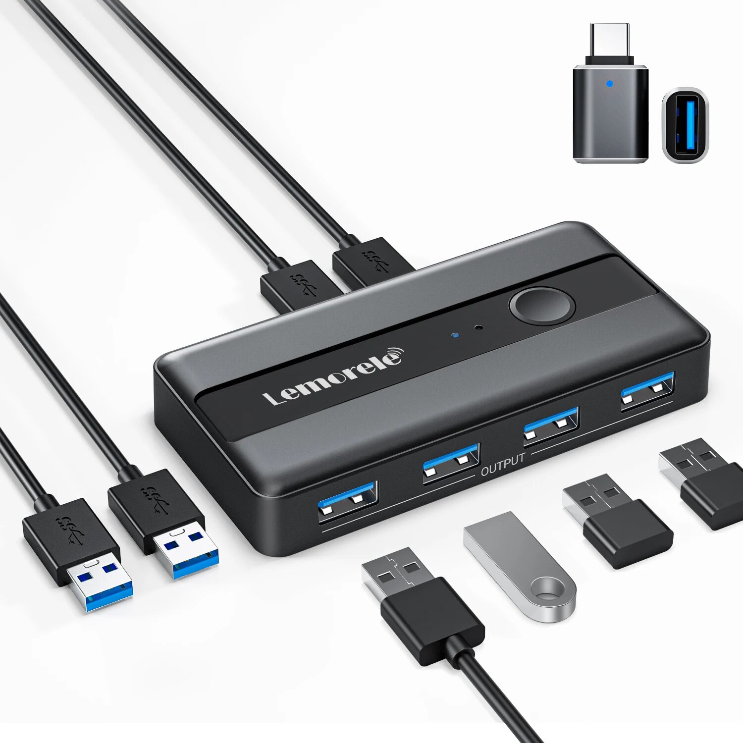 USB KVM Switch Adapter USB 3.0 Switcher 2 Eingänge 4 Ausgänge USB Switch KVM Switcher Drucker Sharer für Computertastatur: Default Title