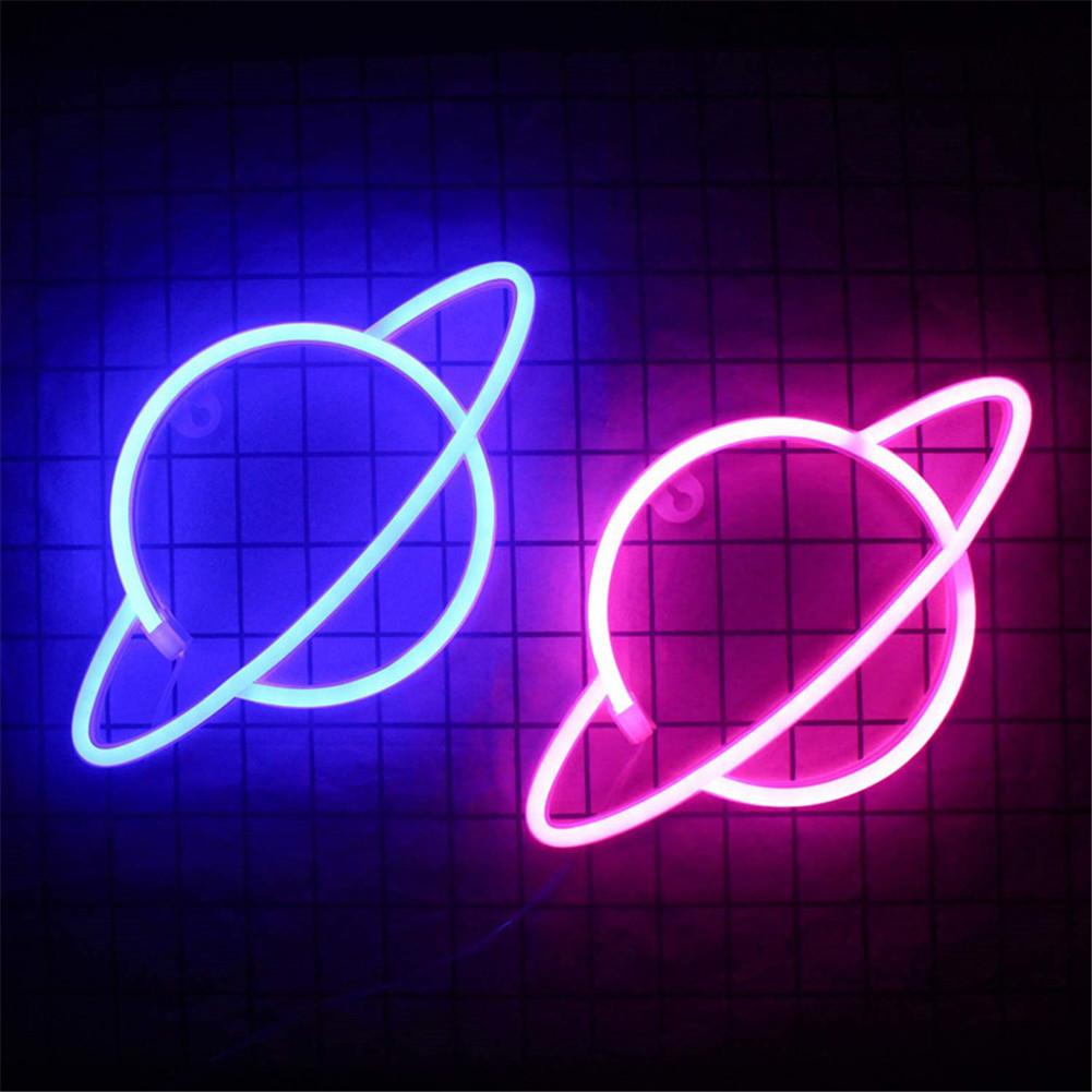 eins LED Planeten Neon- Lampe Universum Elliptischen Planeten Neon- Zeichen Licht USB Nacht Lampe Heimat Party Dekorative Zauberstab Licht Art