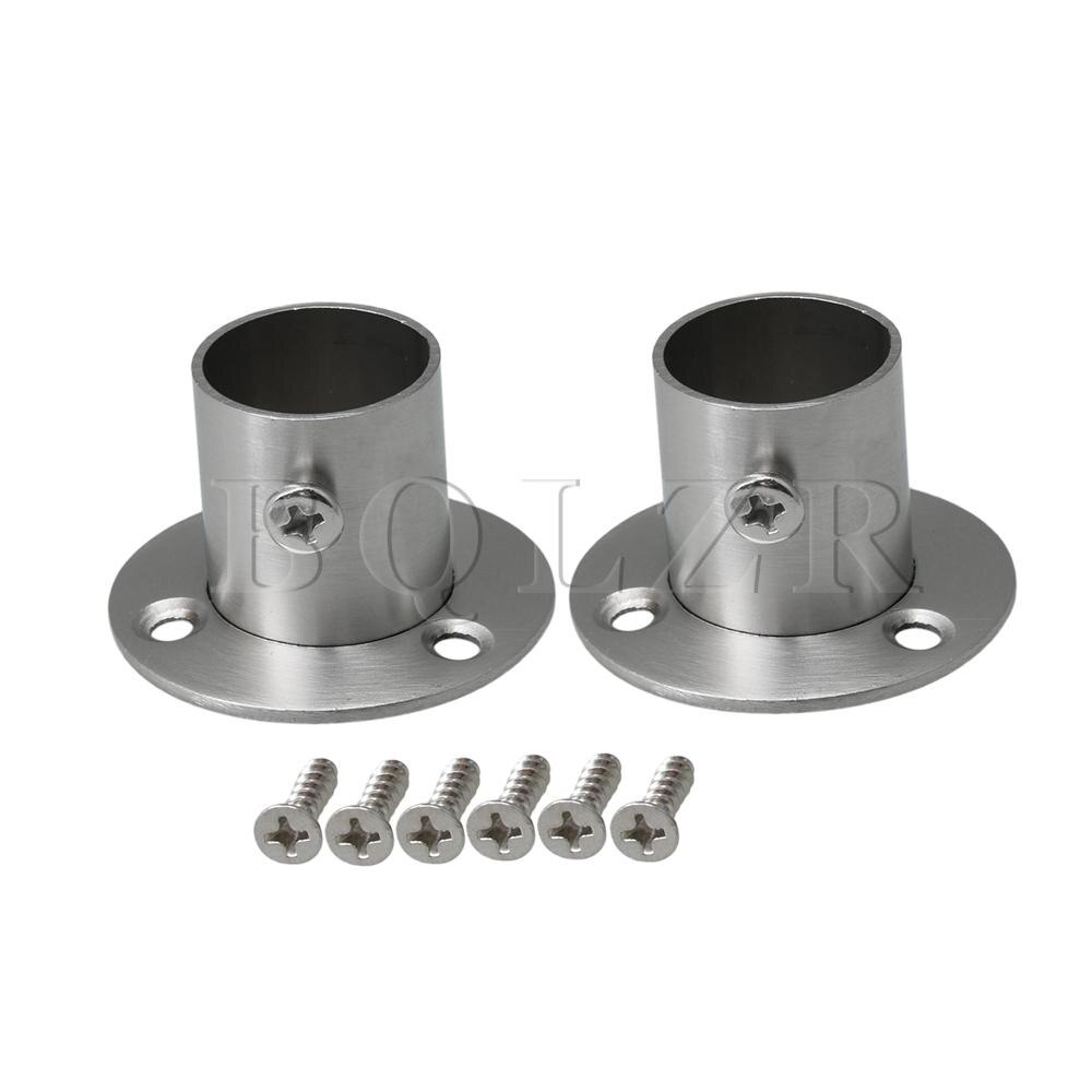 BQLZR 2x 22mm Stainless Steel Pipe Flange Socket Rod Holder Fitting Bracket Hardware