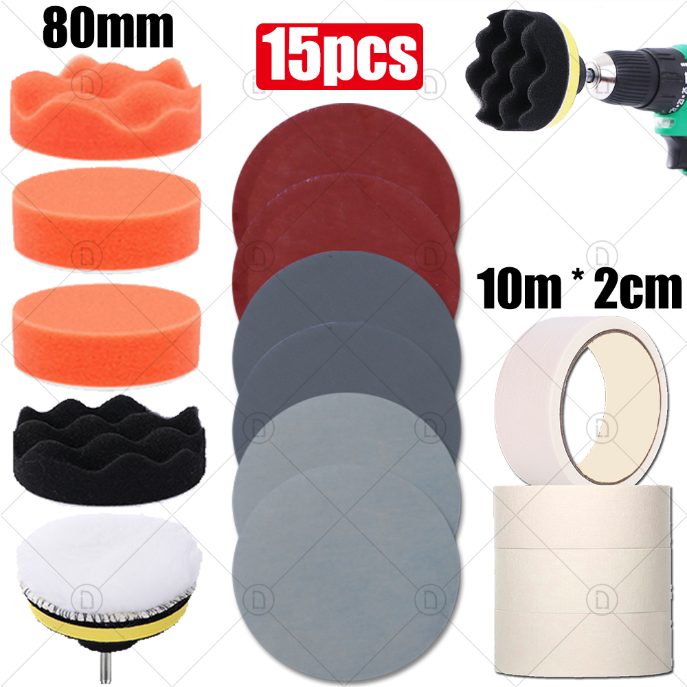 3 Inch Car Polishing Kit Polish Pad Car Polish Buffing Pad Abrasive Disc Sponge Foam Pads Polisher For Headlight Refurbish