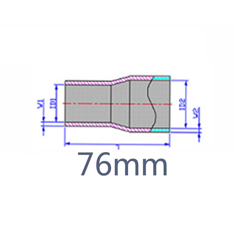 2" to 3" 3-Ply Reducer Silicone Hose Straight 51-76mm Inch Coupler Turbo Pipe