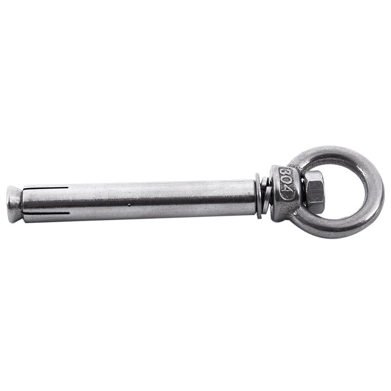 2 st rostfritt stål rå stil sköld ankare ögla bultar  m6 x 82mm, silver