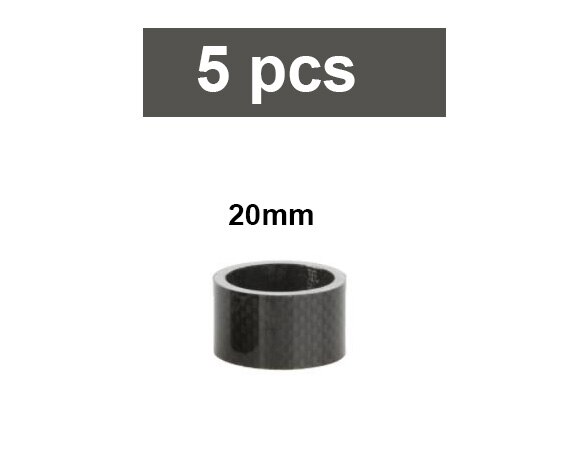 Carbon Fiber Headset Spacer Set – 5/10/15/20mm, 1-1/8" For Bike Stem – Black, 1 Set