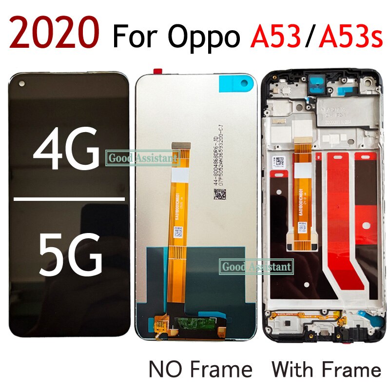 Original 6.5&quot; LCD Touch Screen Digitizer Full Assembly For OPPO A53 4G / A53s / A53 5G LCD Display Replacement / With Frame