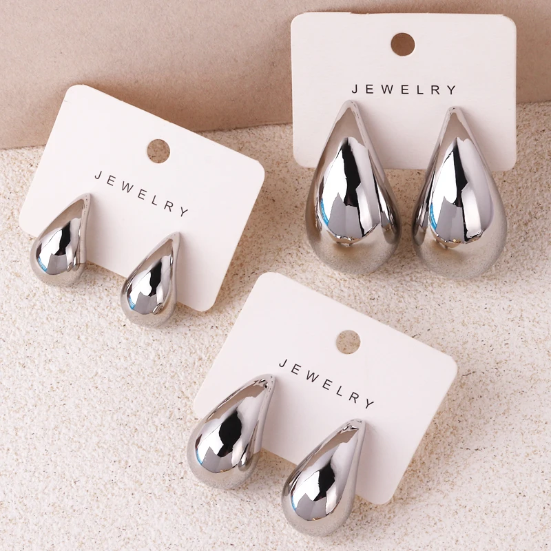 Pendientes de aro gruesos de gran tamaño para mujer y niña, de Plata de Ley 925 chapada en oro, 12/14/18mm, joyería de lujo: Plata / Chapado en cobre envejecido