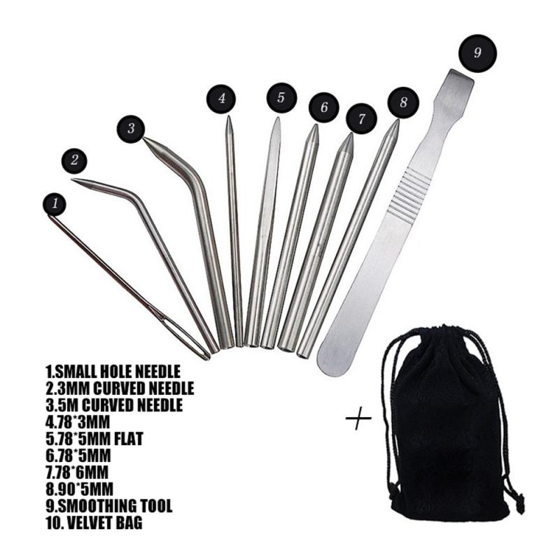 9 sztuk/zestaw Paracord szwy zestaw igieł ze stali nierdzewnej przenośne sznurowanie wygładzanie narzędzie robić bransoletki sznurowadła struny narzędzia zewnętrzne