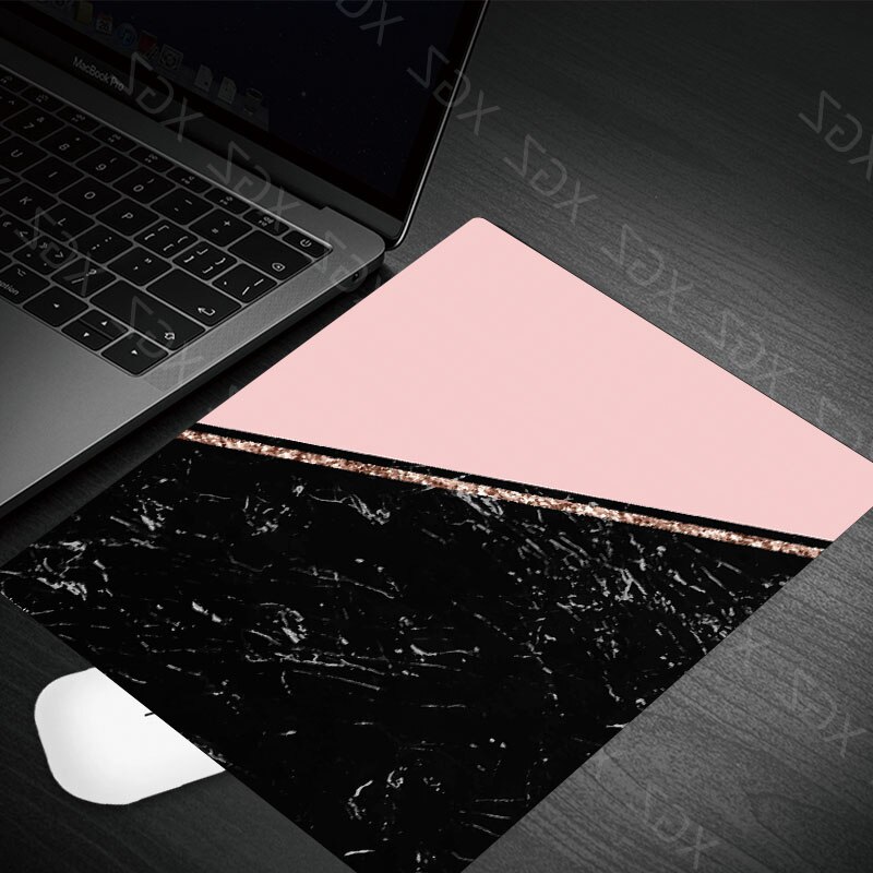 Yzuoan Products Black White Pink Marble Office Mice Gamer Soft Mouse Pad Small Size for 180*220*2mm Gaming Mousepads: 22x18-12