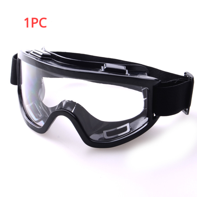 Safety Goggle Anti-splash Dust-Proof WInd-Proof Work Lab Eyewear Eye Protection Industrial Research Safety Glasses Clear Lens: 1pc Black Goggle
