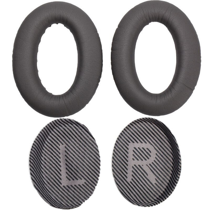 Erstatnings øreputer til bose  qc35 for quietcomfort 35 & 35 ii hodetelefoner minneskum øreputer med brekkjern: Mørk grå