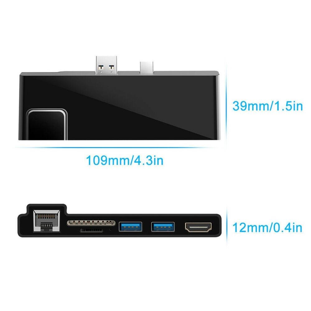Hub USB Docking Station Per Microsoft Surface Pro HDMI 4K Converter SD/TF Docking Station Splitter Adapter HUB USB
