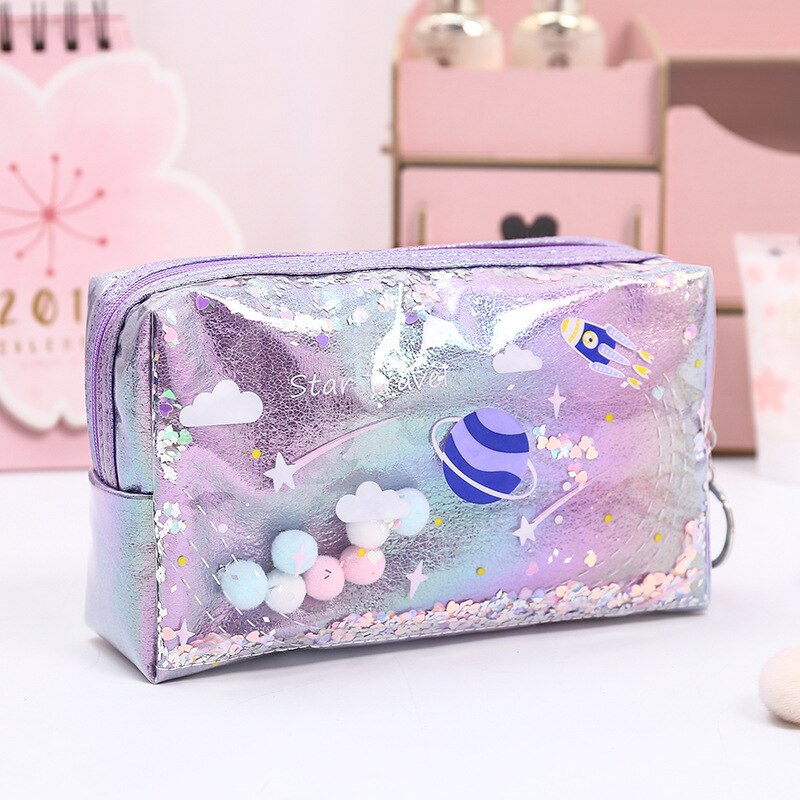Miyahouse Quicksand maquillage sac Laser Sequin femmes fermeture éclair cosmétique organisateur stockage voyage Portable beauté lavage pochette étui sac: 5107-1