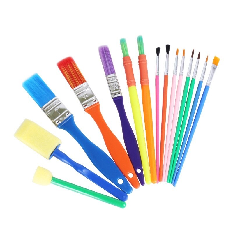 15 st gör-det-själv-barn målarsvamp eva roller målarpenslar set skolan stationära gör-det-själv barn & #39 ;s målarpenslar set