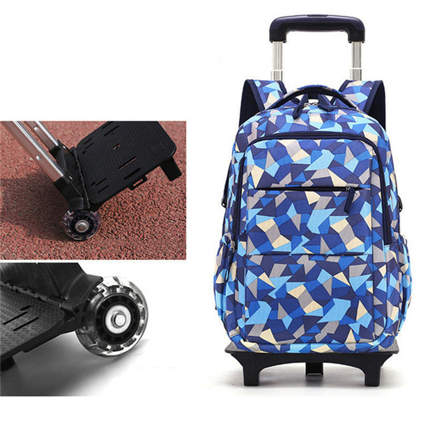 Sac à dos d'enfants sur des sacs d'école de roues avec 2/6 roues sacs d'école détachables de chariot pour le sac imperméable de livre d'enfants de garçons de filles