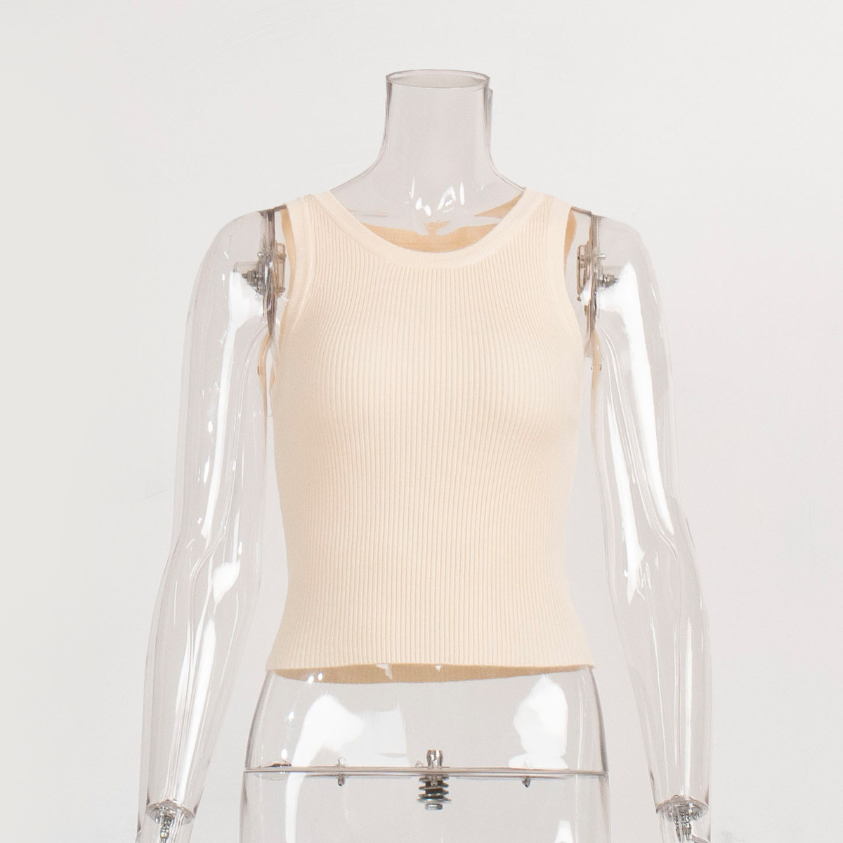 Women Sexy Tank Tops Stretch Top Female Orange Color Women Summer Camisole White Black Clothes For Women Khaki Clothes: Beige