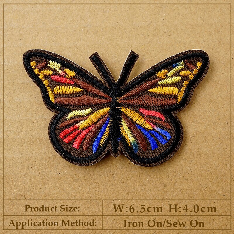 Gekleurde Vlinder Geborduurde Applique Patches Stof Kledingstuk Kleding Kleding Accessoires Borduurwerk Badges Rood Groen Geel: 9