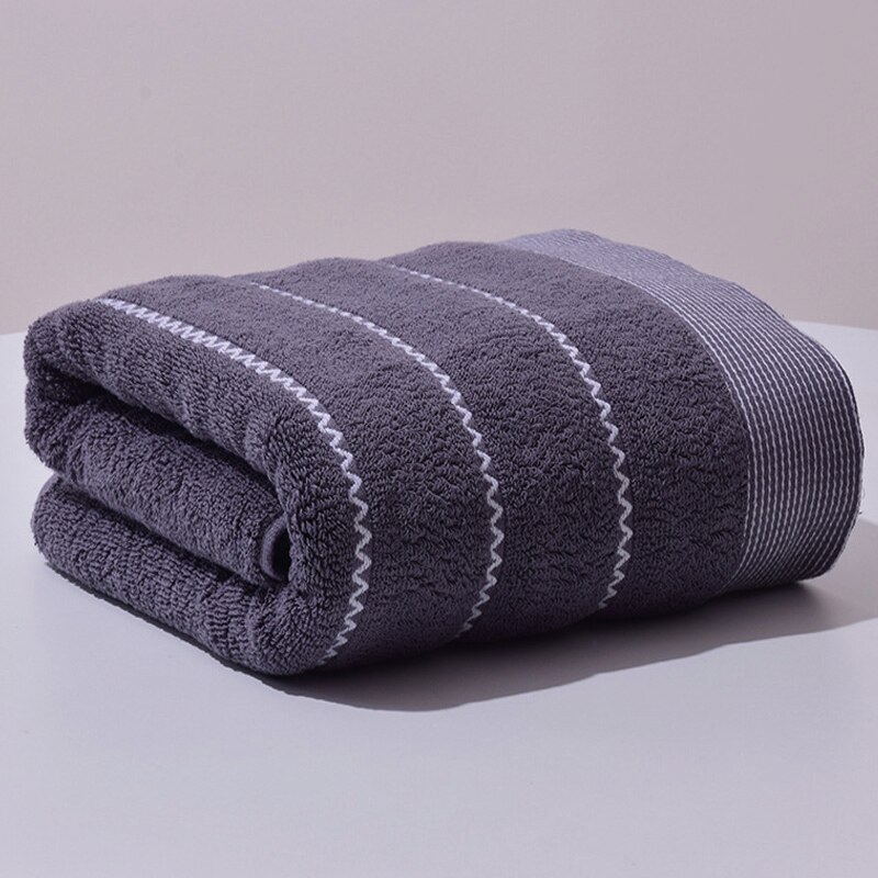 Bath Towel for Adults Cotton Thickened 70x140cm Stripes Absorbent Soft Bathroom Towel Set Face Hand Towels Home Hotel Quick Dry: Navy / 35x75cm 1pcs