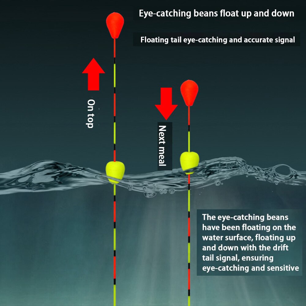 1PC Composite Nano Plastic Fishing Float Eye-catching Bead Floating Slidding Ball Tail Floater Bobber For Outdoor Fishing Tackle