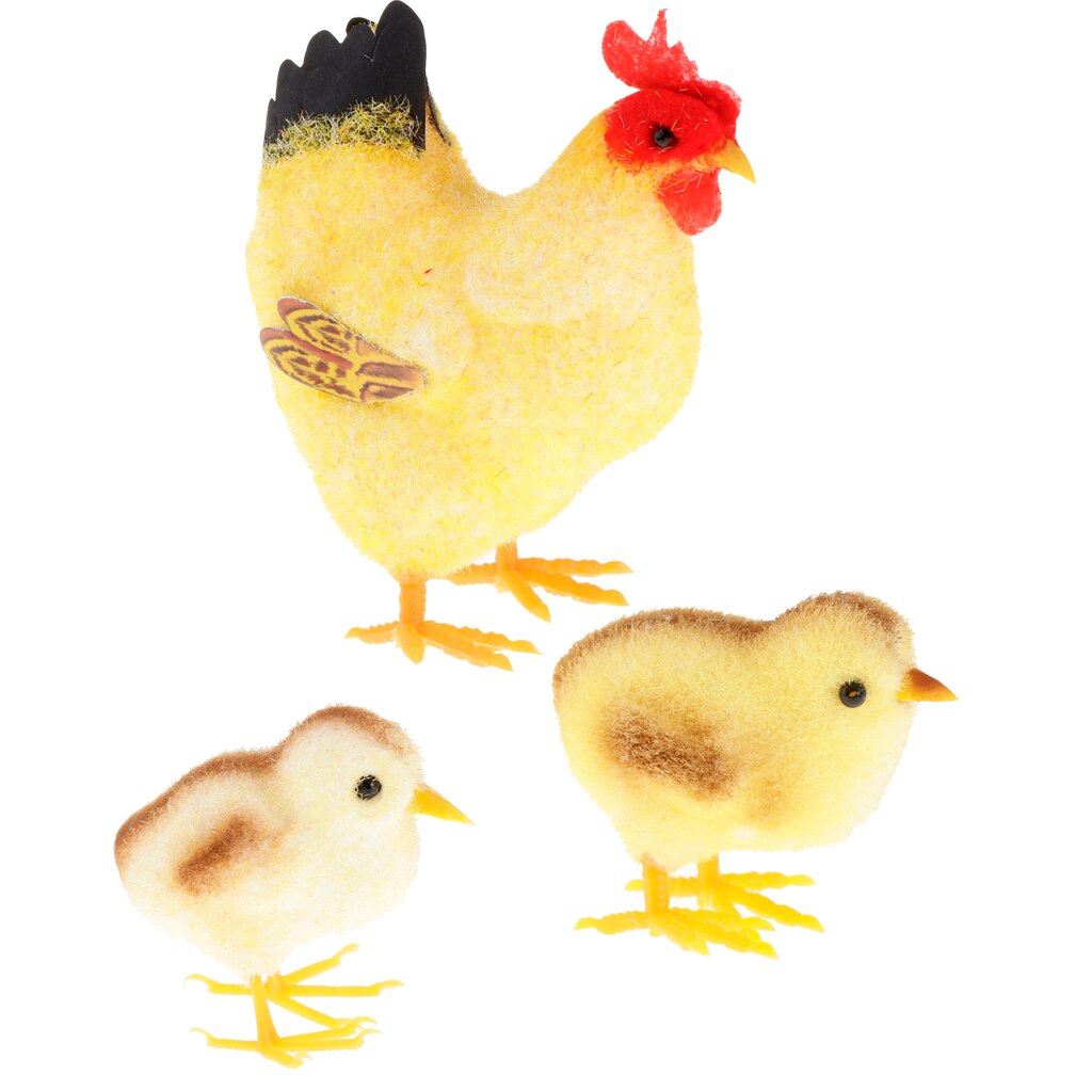 Artificial Chick Decor - Realistic Yellow Baby Chick Lifelike Furry Chicken