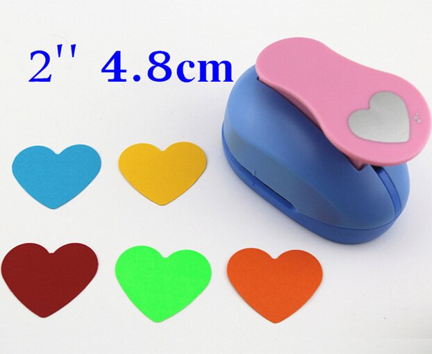 1pc 2 &quot;  (50mm)  cirkler rund form spar indsats gør det selv eva skum hul papir kort scrapbog stor hulmaskine papirskærere leverandør: Hjerte