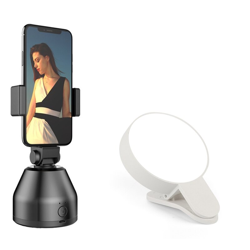 Estabilizador de cardán inteligente AI para Samsung para Iphone, cámara de teléfono inteligente, Kit de cardán de acción con rotación de objetos de 360 °: black Fill light2