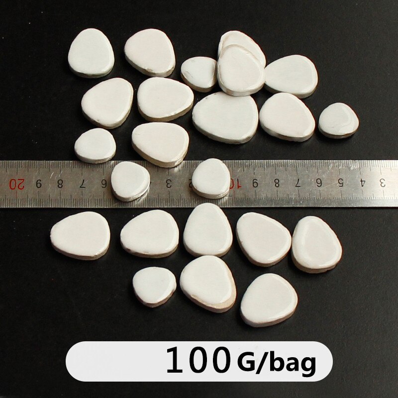 100g mozaika ceramiczna fragmenty niebieskie i białe kawałki porcelany rzemiosło materiały kolaż małe płytki DIY kreatywna artystyczna dekoracja: Oval white