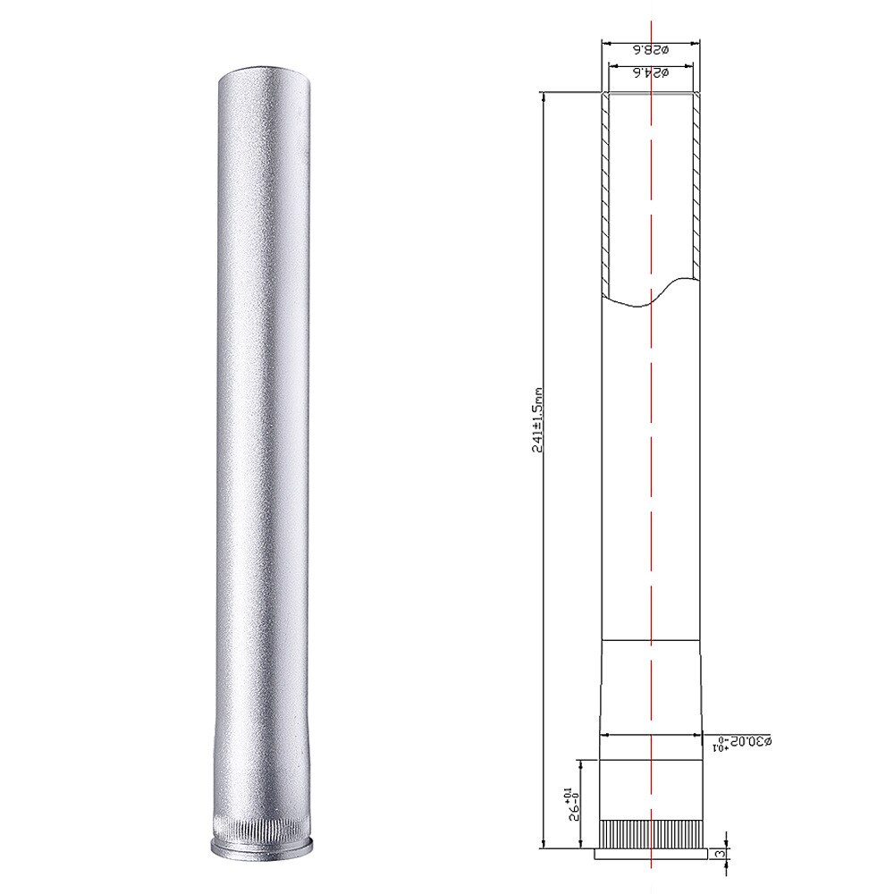 Mountain Bike Front Fork Extension Head Tube Aluminum Alloy Bicycle Fork Head Tube 28.6 30mm Straight Pipe Standpipe
