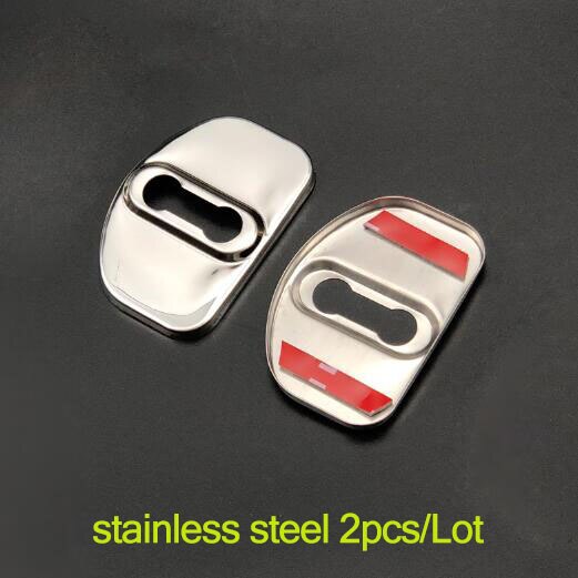 4 pçs/set Tampa de Proteção Fechadura Da Porta de Carro Anti Ferrugem Para Captur Renault Duster Clio Megane Scenic Laguna Latitude Talisman Fluenec: Stainless Steel 2pcs