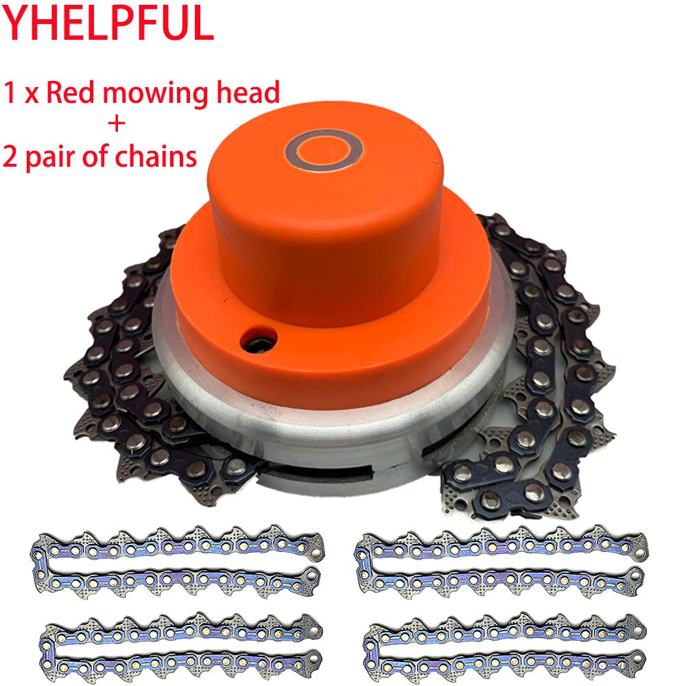 Trimmer head coil chain brush cutter garden grass trimmer head chain mower: Thread type 4