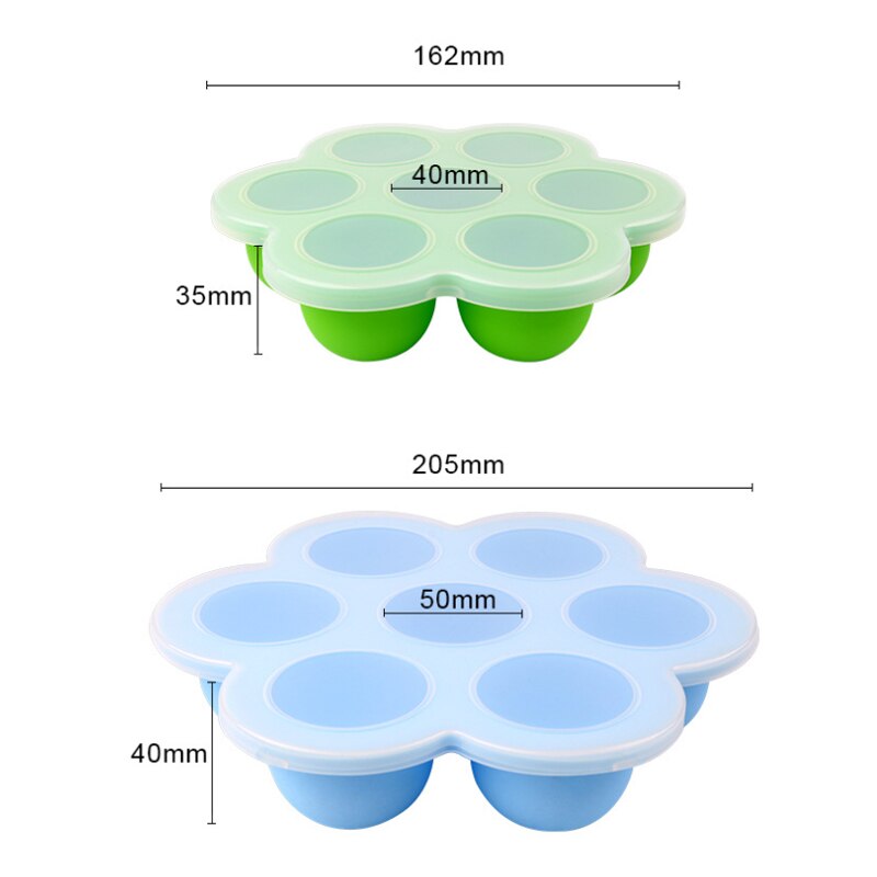 Recipiente de comida para bebê suplemento almoço lacrado silicone infantil frutas leite materno freezer bandeja de armazenamento de alimentos para bebê