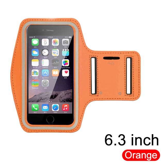 Für Redmi Hinweis 8 6,3 zoll Outdoor-Sport Telefon Cace Für Huawei P30 Lite Gym Lauf Telefon Tasche Arm Band für iPhone 11 6,3 zoll: Orange