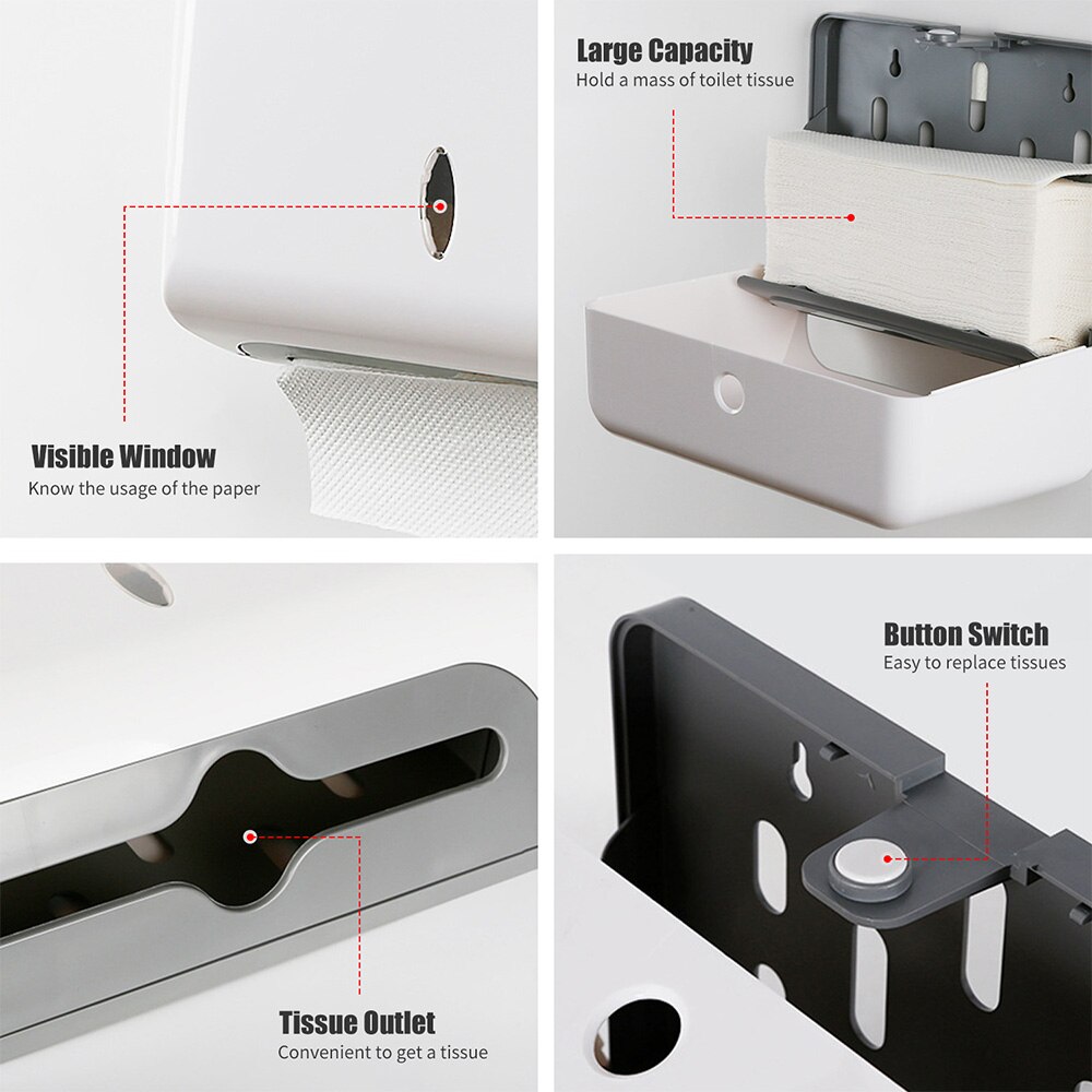 Dispensador de papel para toallas, soporte para papel de cocina montado en la pared, dispensador de papel higiénico para baño, dispensador de papel para Cocina