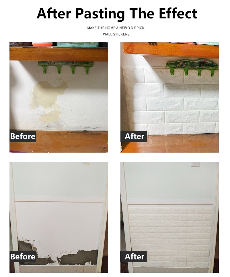 3d vægklistermærker imiteret mursten vandtætte paneler selvklæbende tapet soveværelse indretning stue køkken hjem tv baggrund